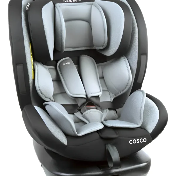 Cosco Kids, Cadeirinha Evolutty 360 X, 0 a 36kg, com Giro 360º e Isofix, Cinza Mescla