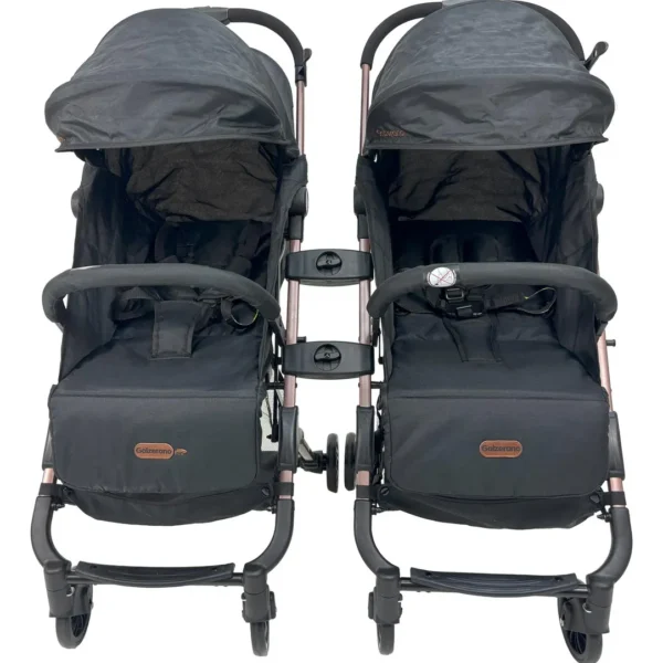 Carrinho De Bebê Galzerano Duolee Duo P/ Gêmeos Preto-cobre Preto/cobre Cobre